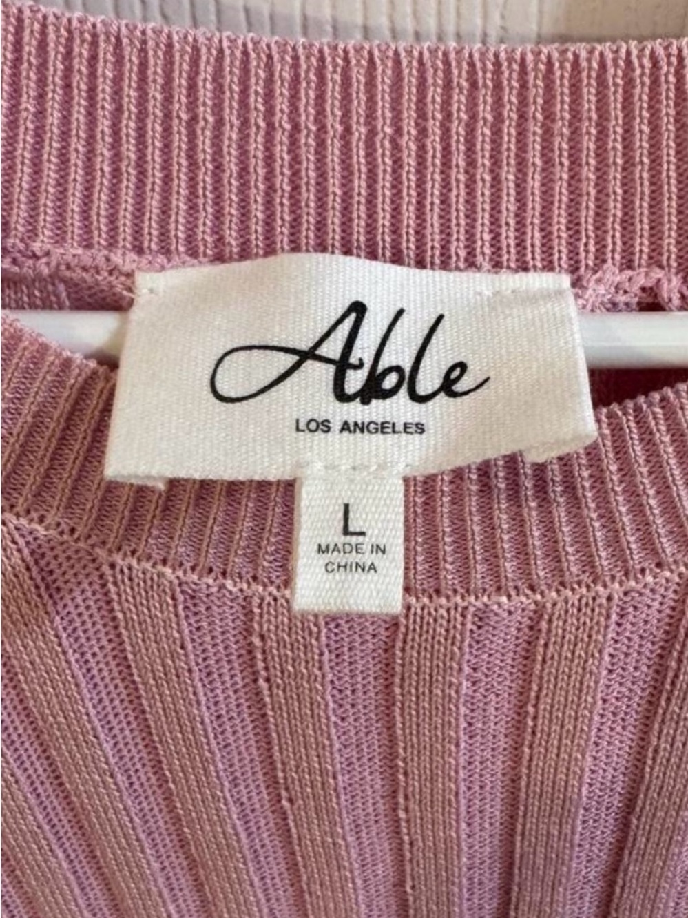 Able Pink Ribbed Long Sleeve Maxi Dress - Picture 3 of 3